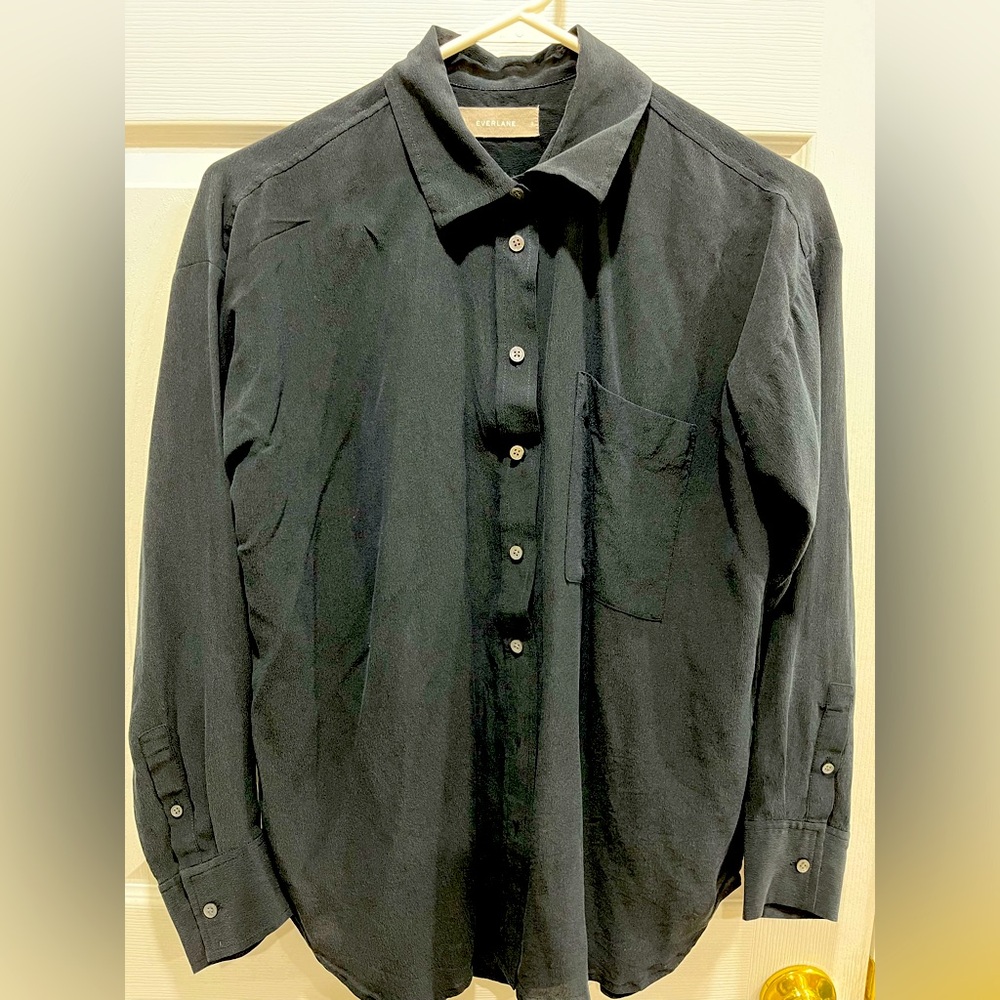 Everlane oversized silk shirt size 0